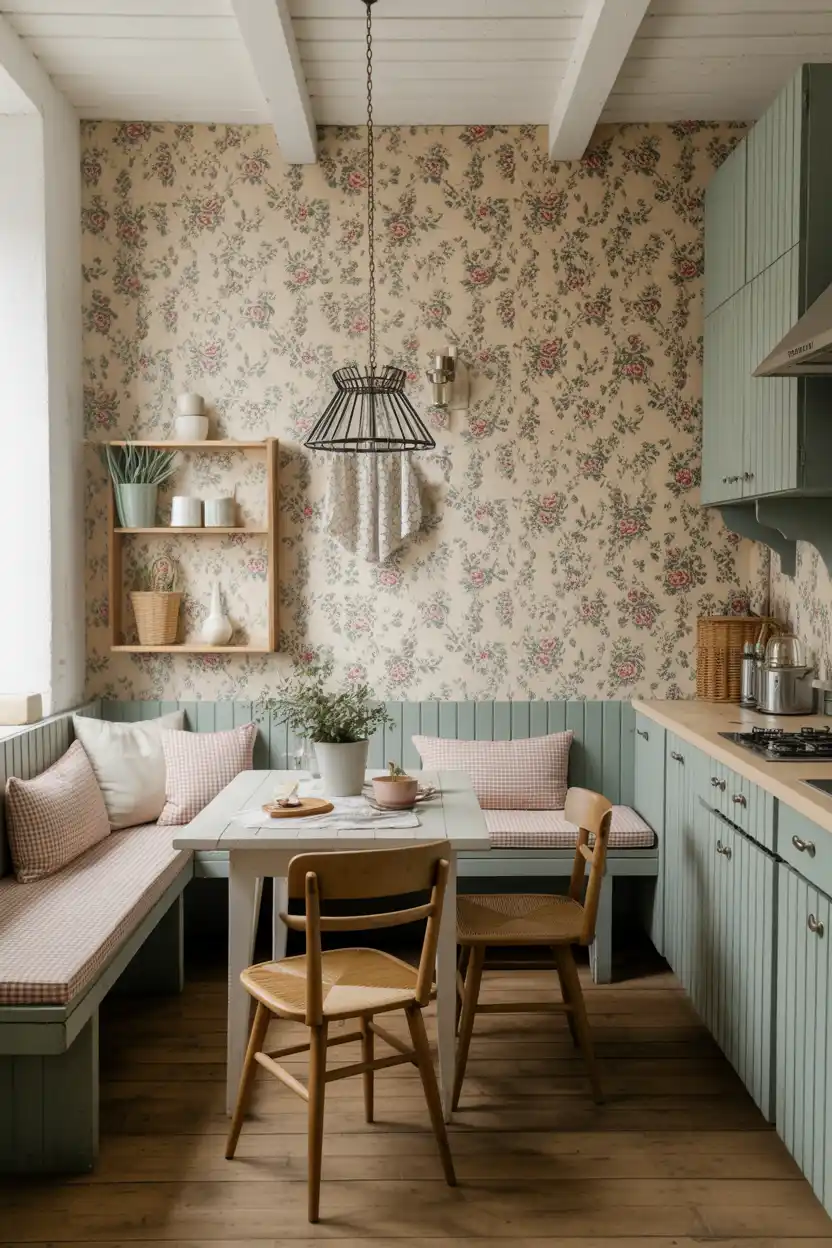 A Floral Wallpaper Accent Wall