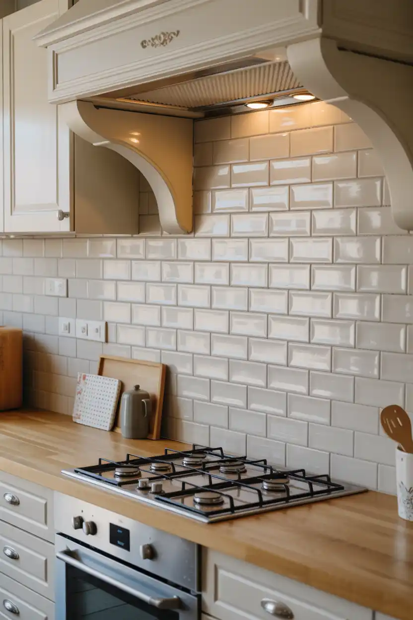 A Handmade Ceramic Tile Backsplash