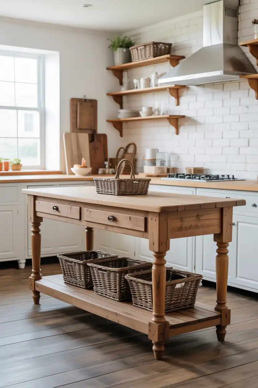 A Reclaimed Wood Kitchen Island