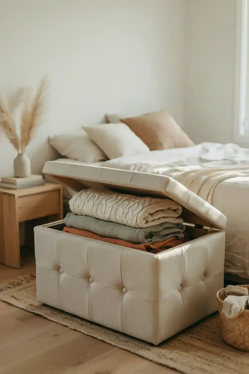 A Storage Ottoman or Bench at the Foot of the Bed