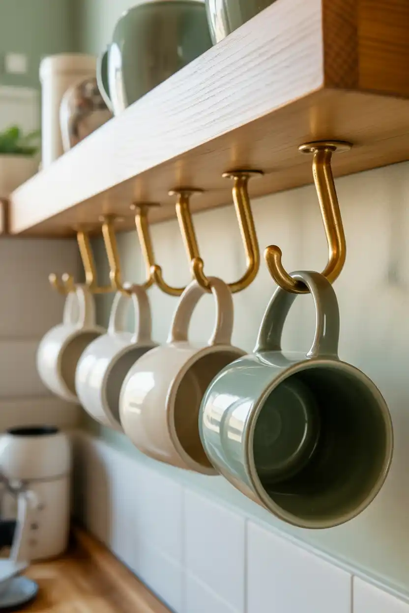Add Mug Storage With Hooks or a Rack
