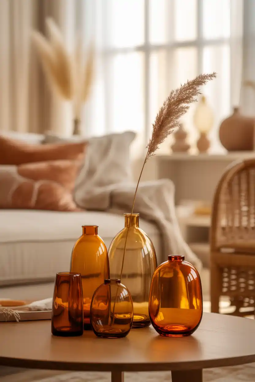 Amber Glass Vase Collection