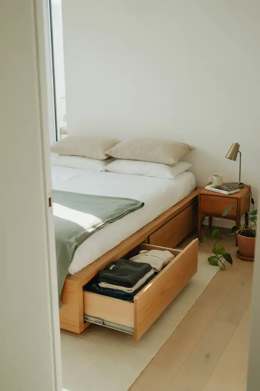 An Underbed Storage Bed Frame With Built-In Drawers