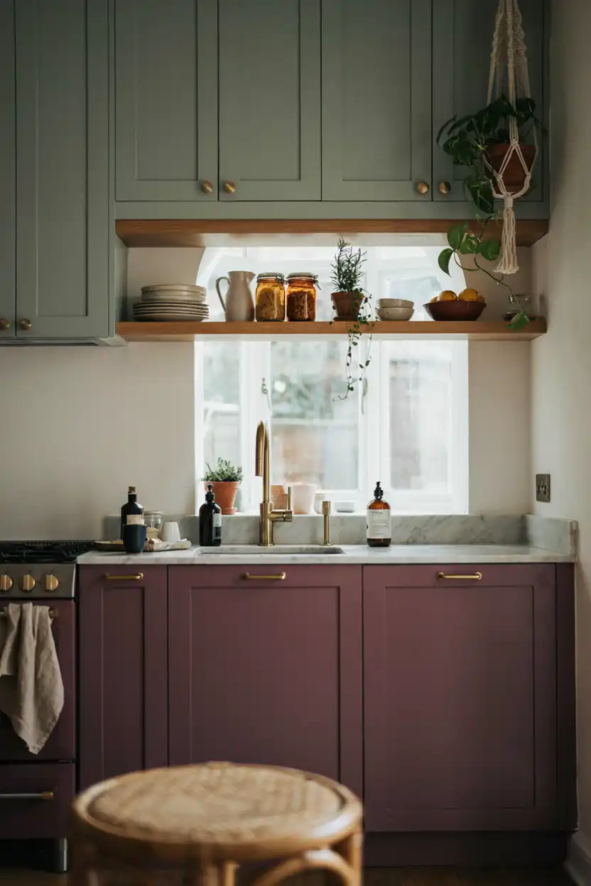 Aubergine and Sage Green Colour Pairing