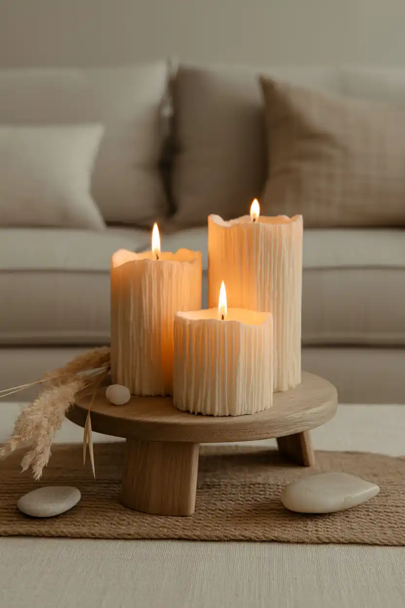 Boho Pillar Candle Trio