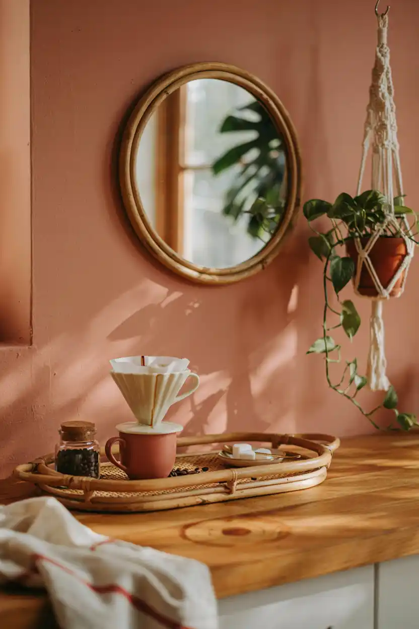 Boho Rattan Coffee Corner