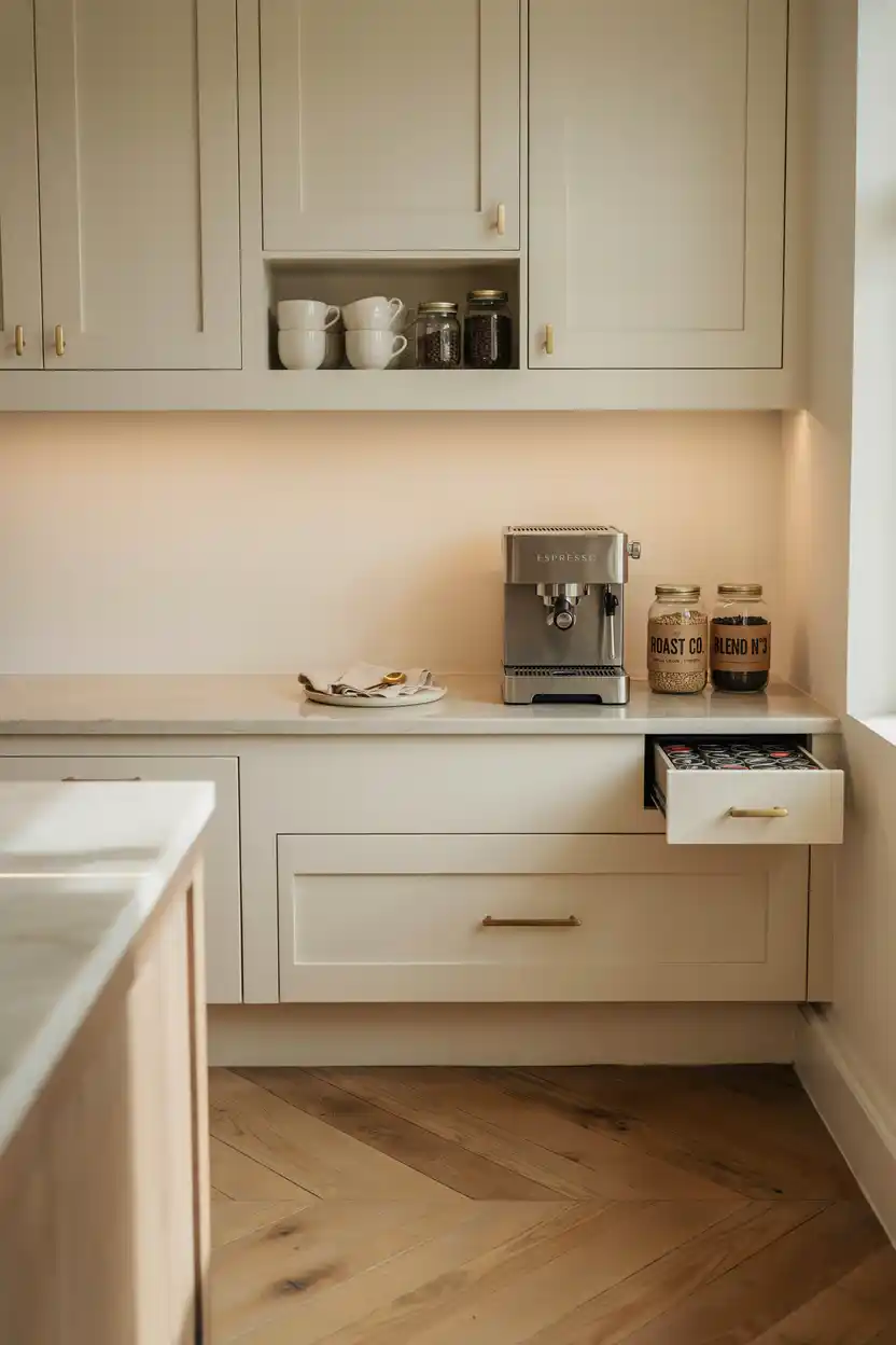 Built-In Cabinet Coffee Bar