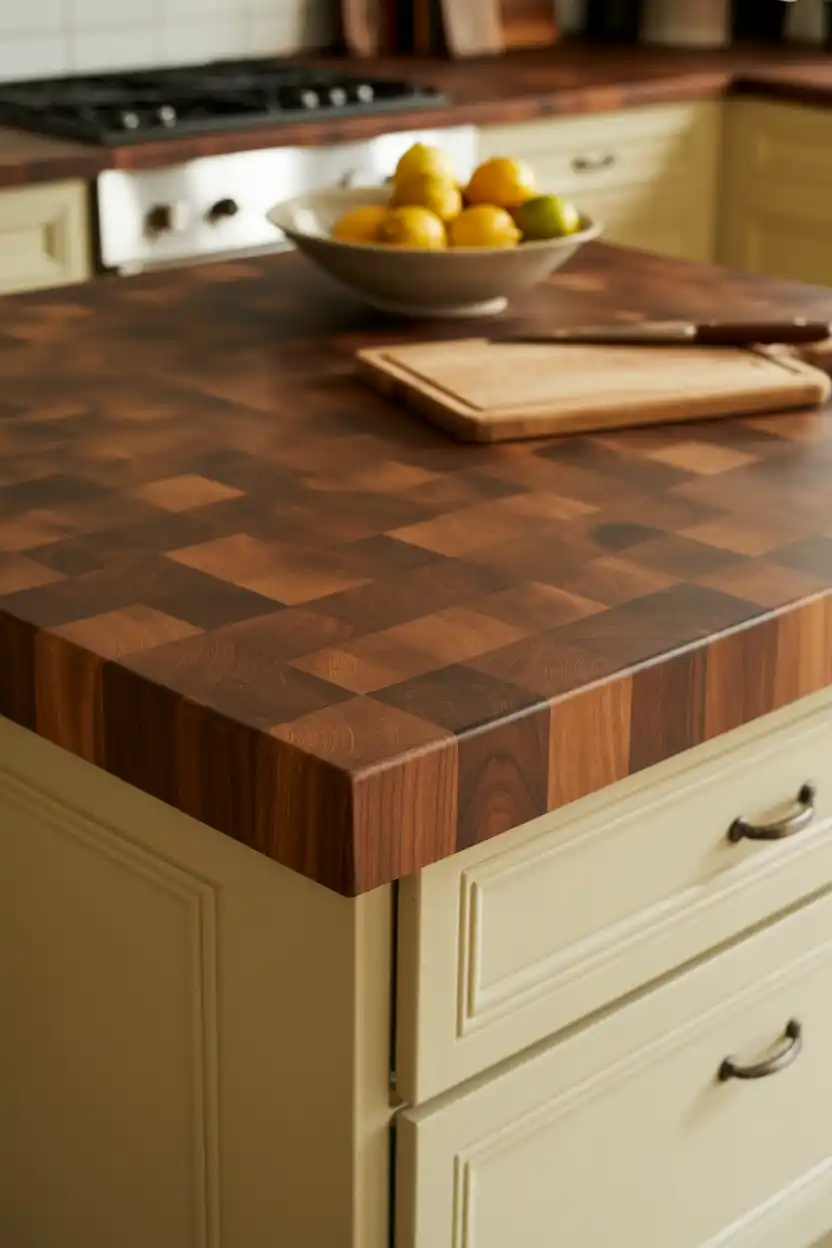Butcher Block Top Island