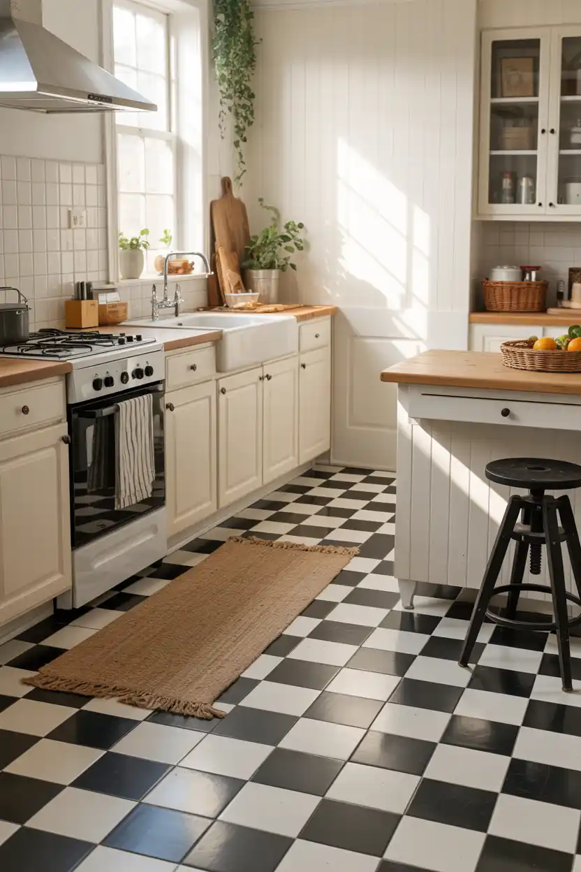 Checkerboard or Patterned Flooring