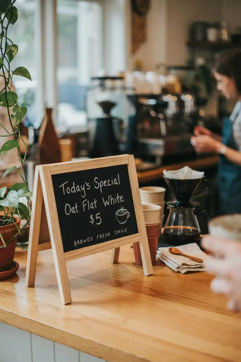 Coffee Bar Sign on an Easel or Chalkboard Stand