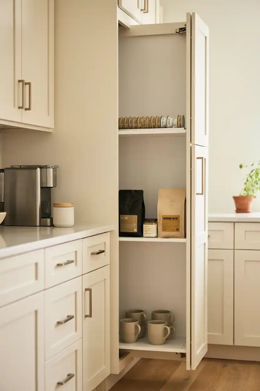 Coffee Bar With Hidden Storage Cabinet