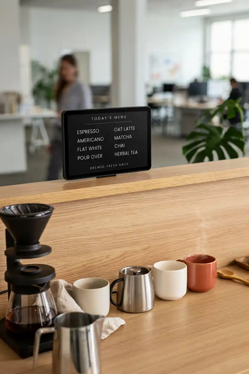 Coffee Bar with Digital Menu Board