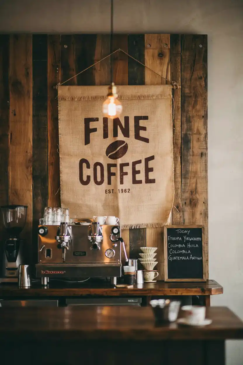 Coffee Bean Sack Style Sign