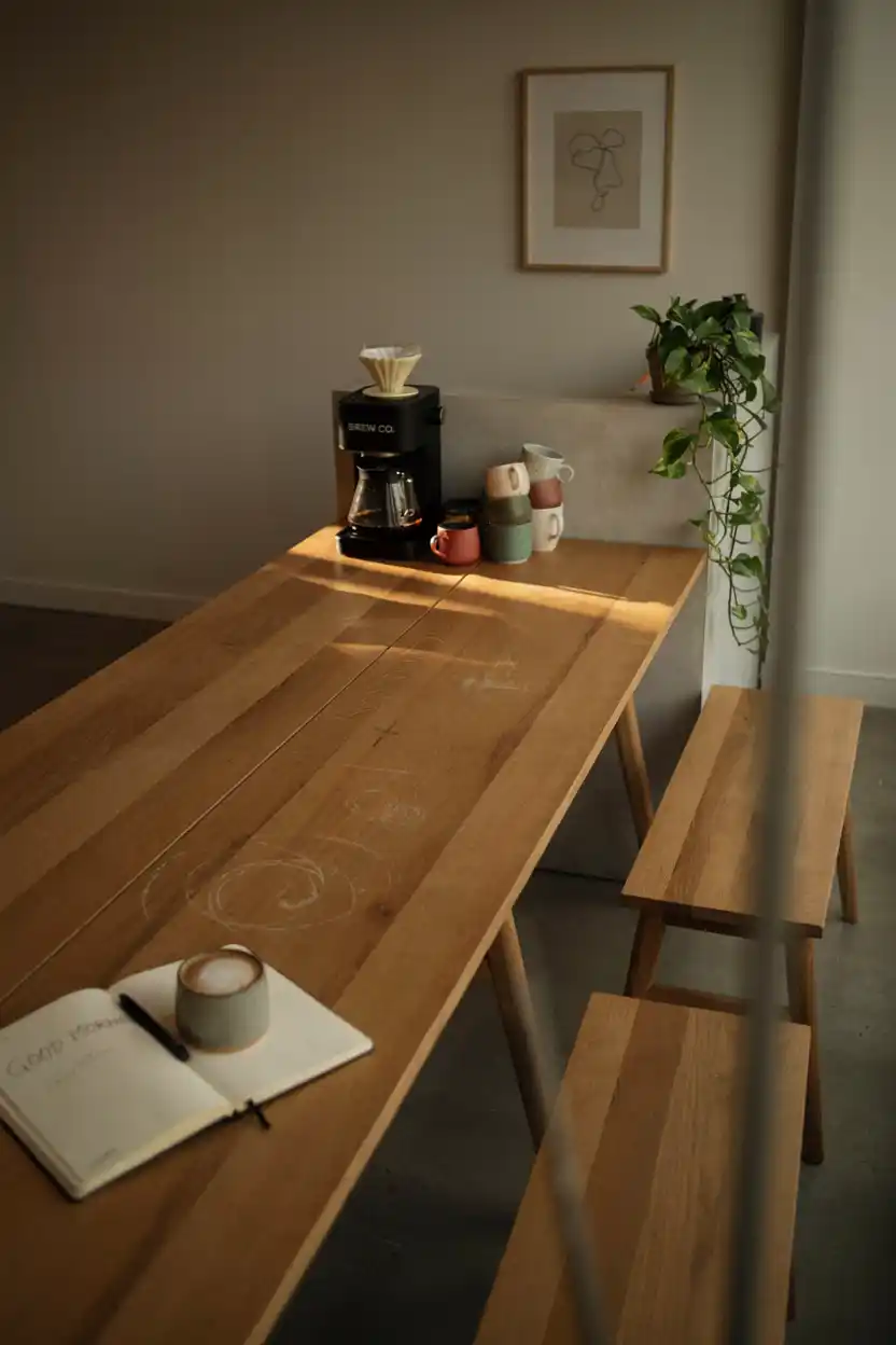 Communal Coffee Table with Bench Seating