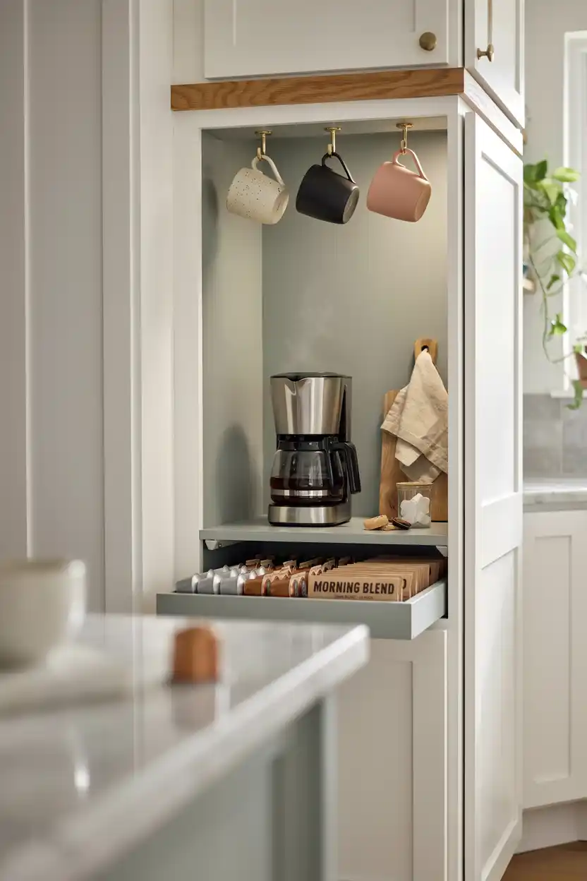 Corner Cabinet Coffee Station
