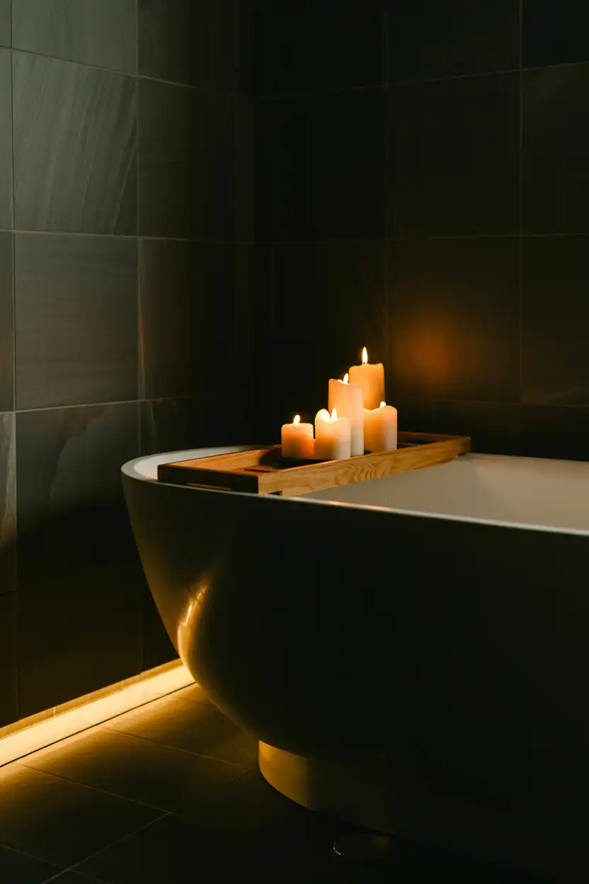 Corner Tub With Built-In LED Mood Lighting