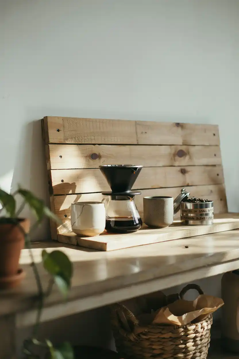 DIY Pallet Wood Coffee Bar