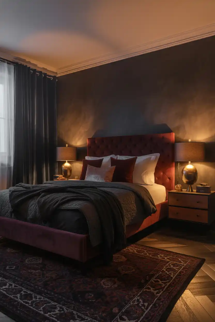 Dark Moody Patterned Rug