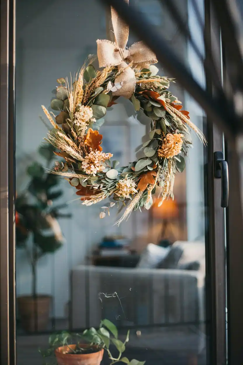 Dried Foliage Wreath for the Door or Railing