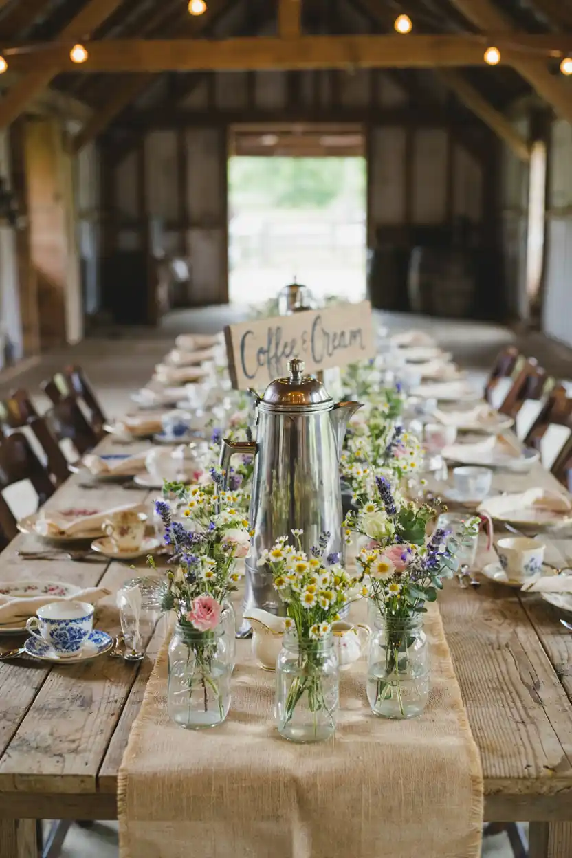 Farmhouse Coffee Bar with Mismatched China