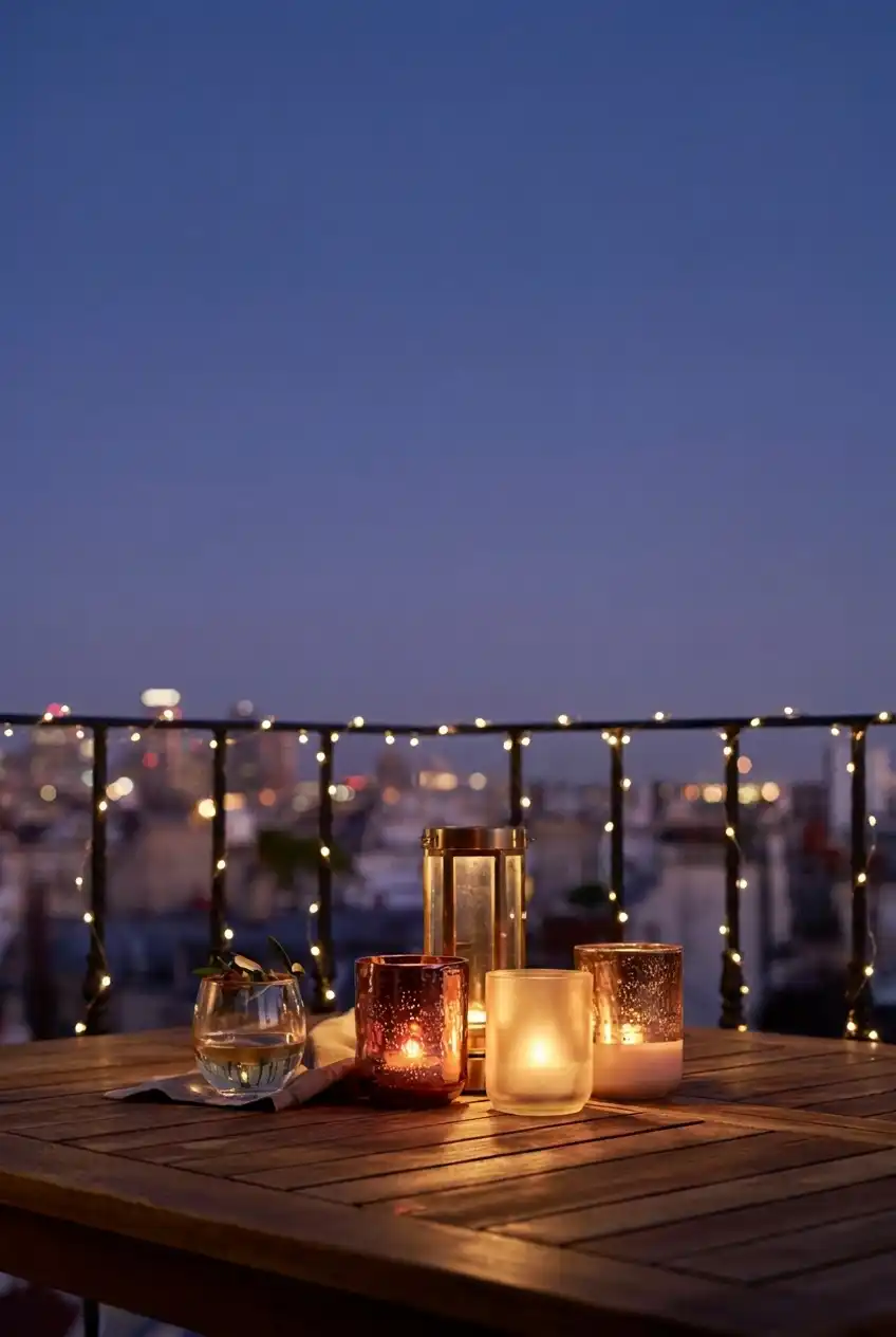 Flameless Candle Cluster as a Fire Pit Alternative