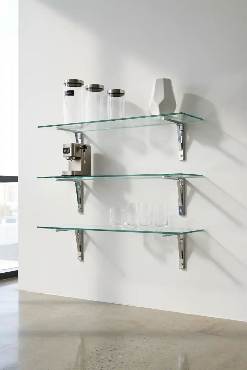 Glass Floating Shelves for a Modern Look