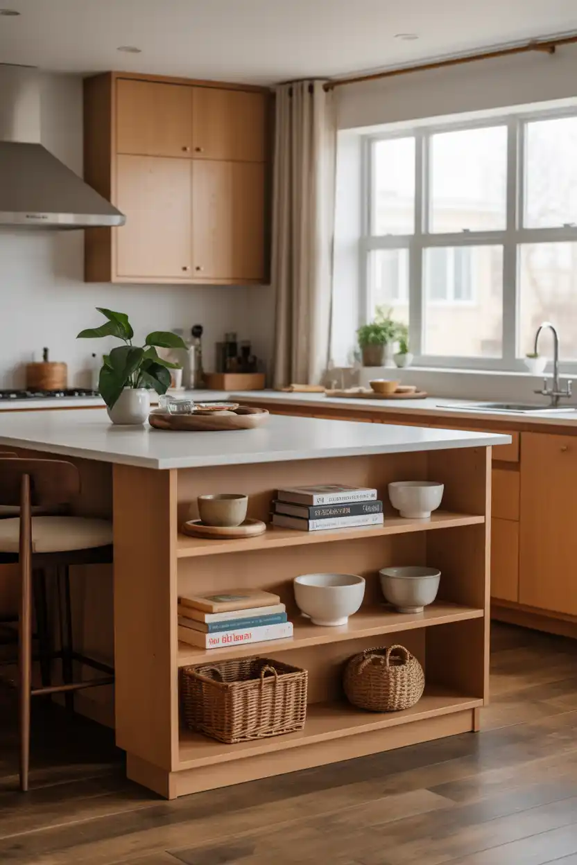 Island with Open Shelving