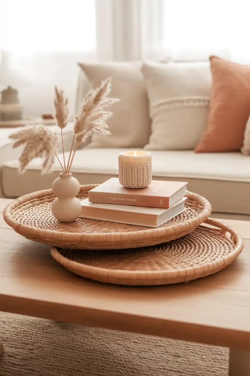 Layered Woven Tray Vignette