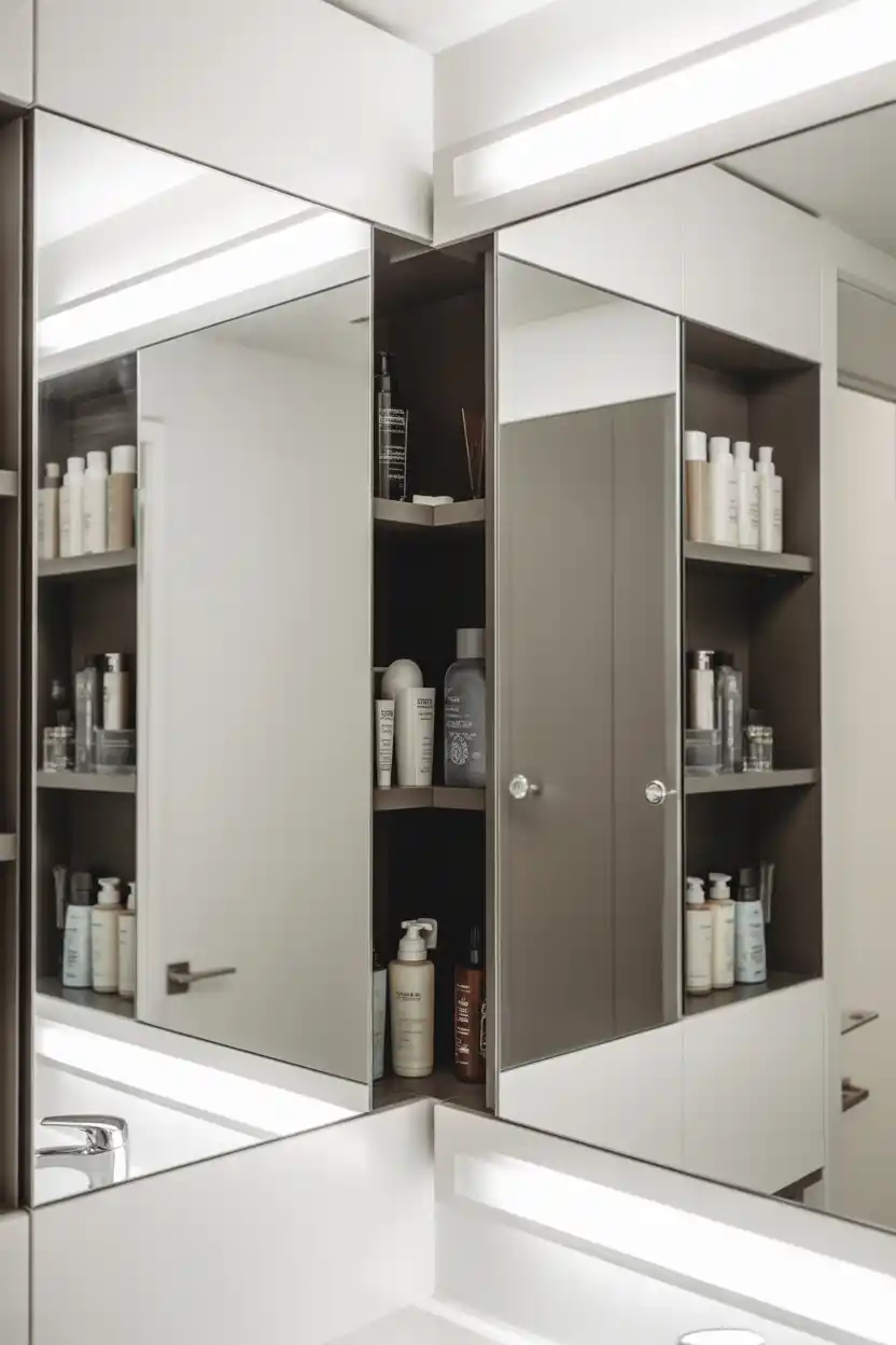 Mirrored Cabinet with Hidden Storage