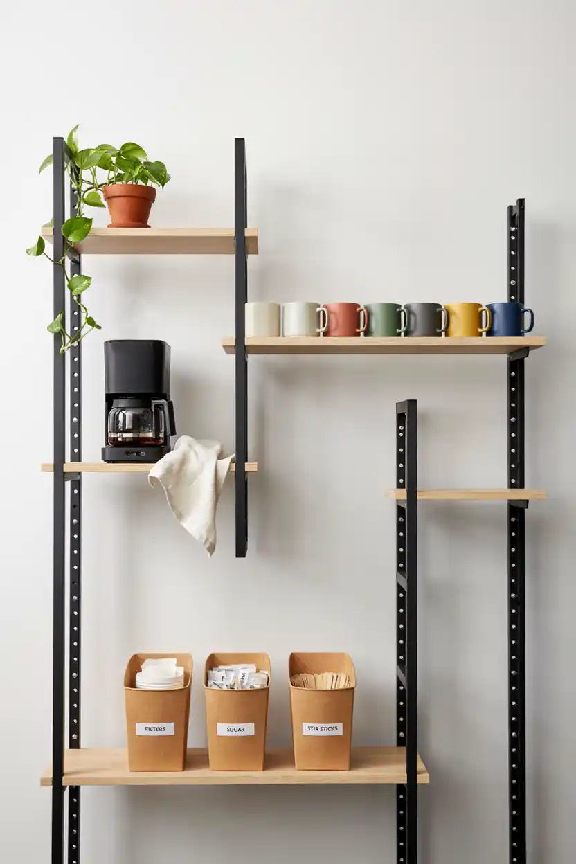Modular Shelving Coffee Station