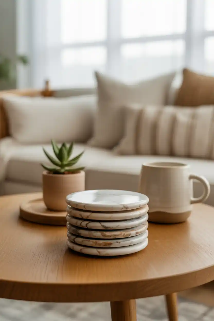 Natural Stone Coaster Set