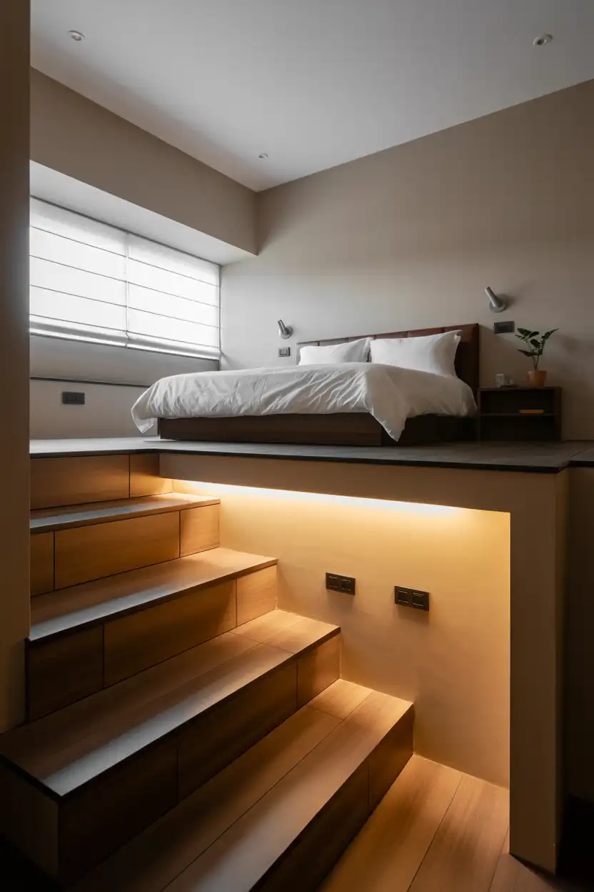Raised Sleeping Nook for Loft-Style Spaces