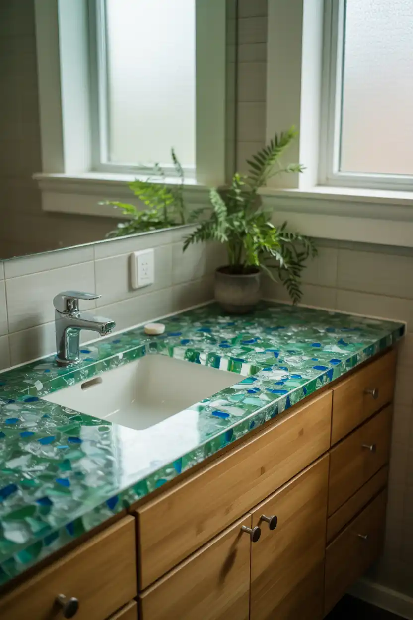 Recycled Glass Countertop