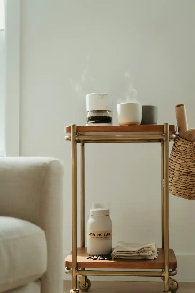 Rolling Bar Cart for Small Apartments