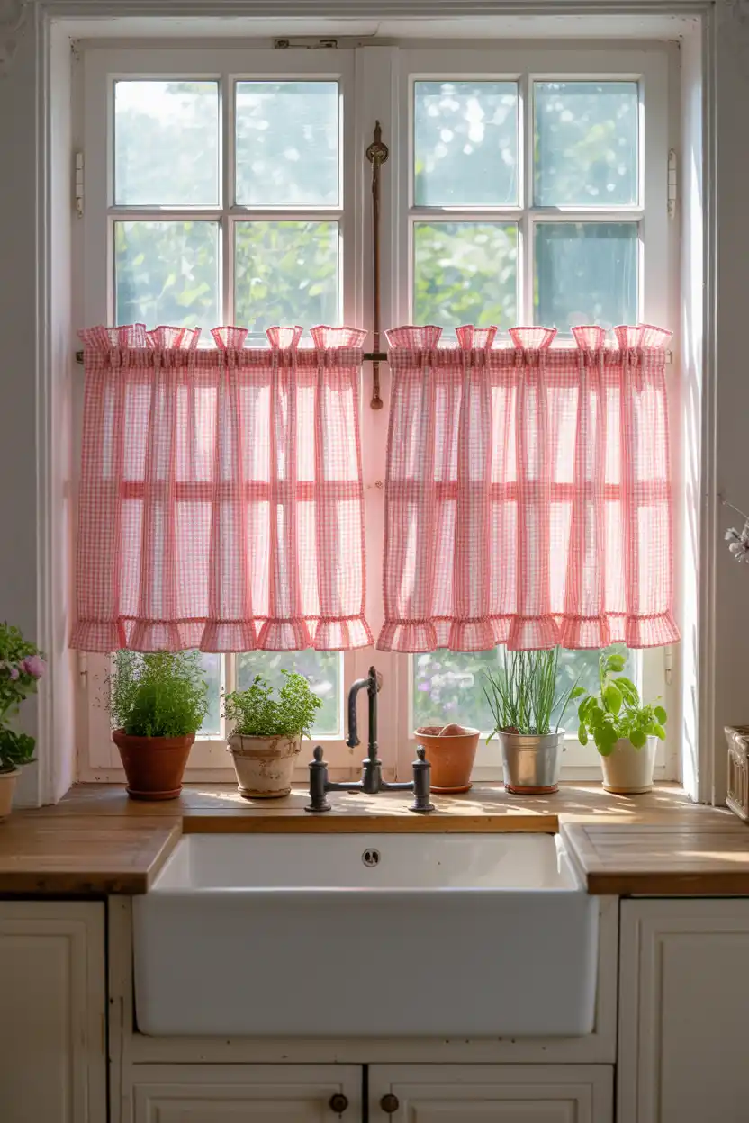 Ruffled Café Curtains at the Kitchen Window