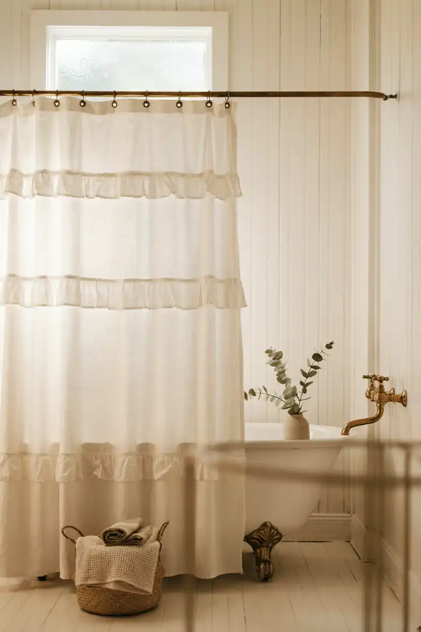 Ruffled Farmhouse Curtain for Cottage Charm