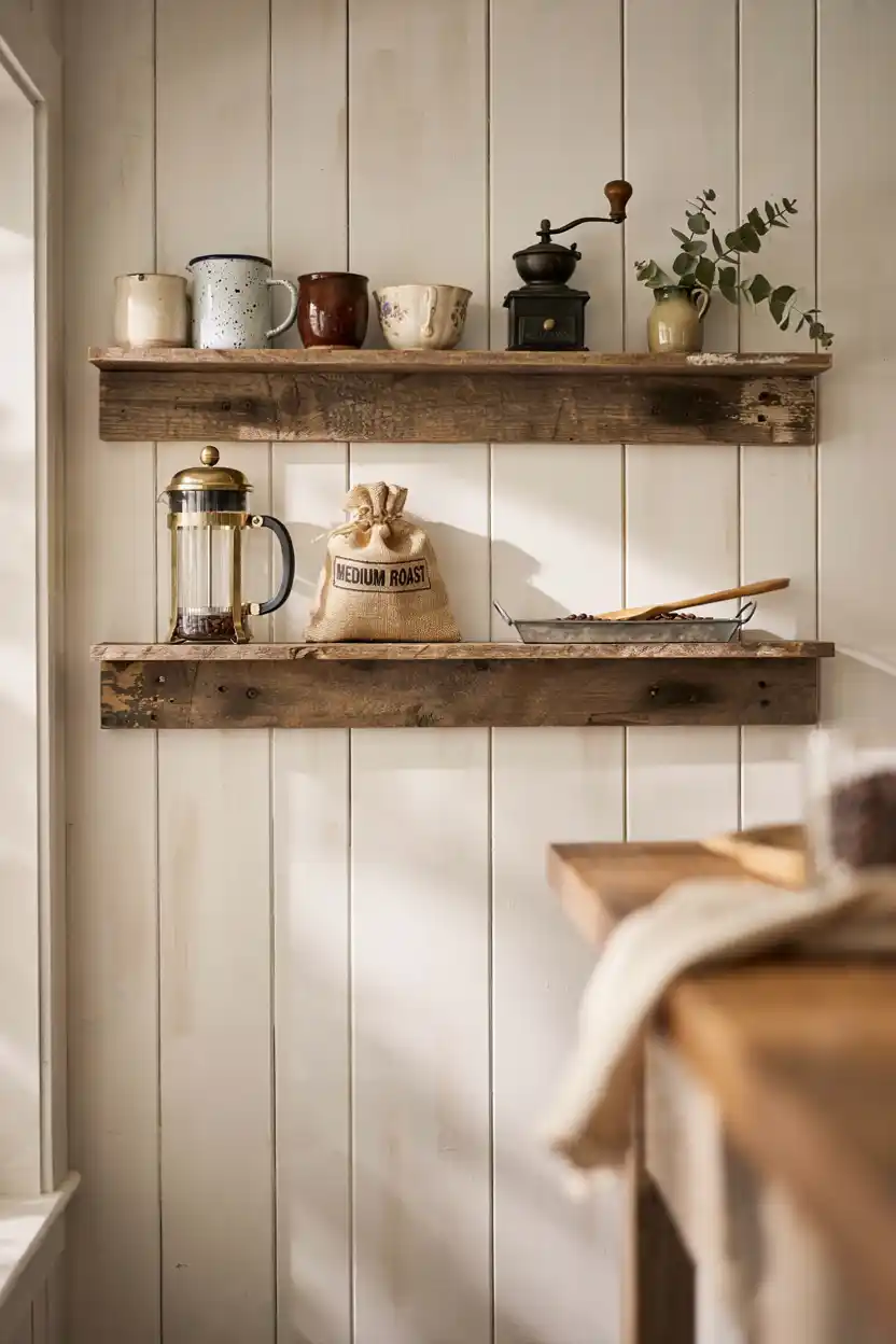 Rustic Reclaimed Wood Shelves