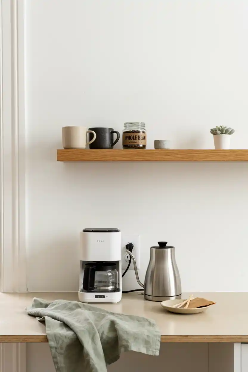 Small Apartment Floating Shelf Coffee Bar