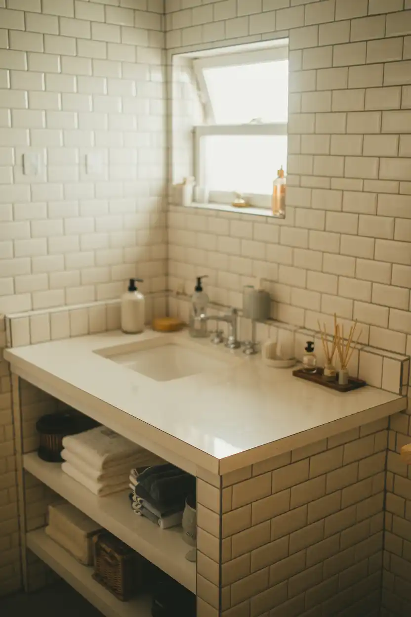 Small Bathroom Corner Counter