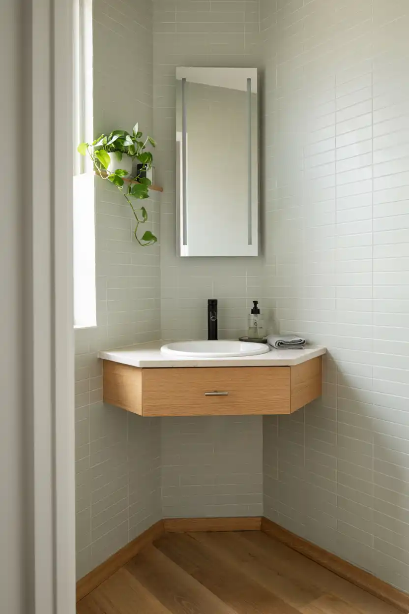Small Space Corner Vanity