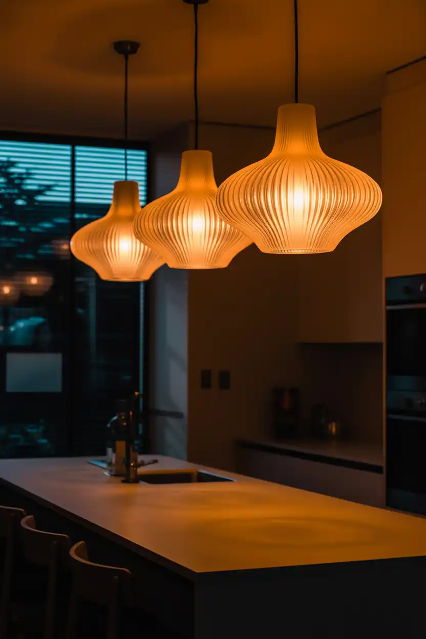 Statement Lighting as the Island Focal Point