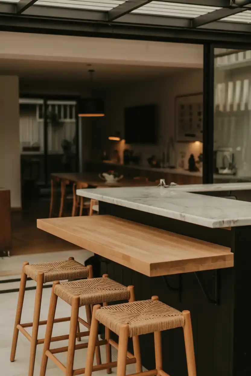 Two-Tier Island with Bar Seating