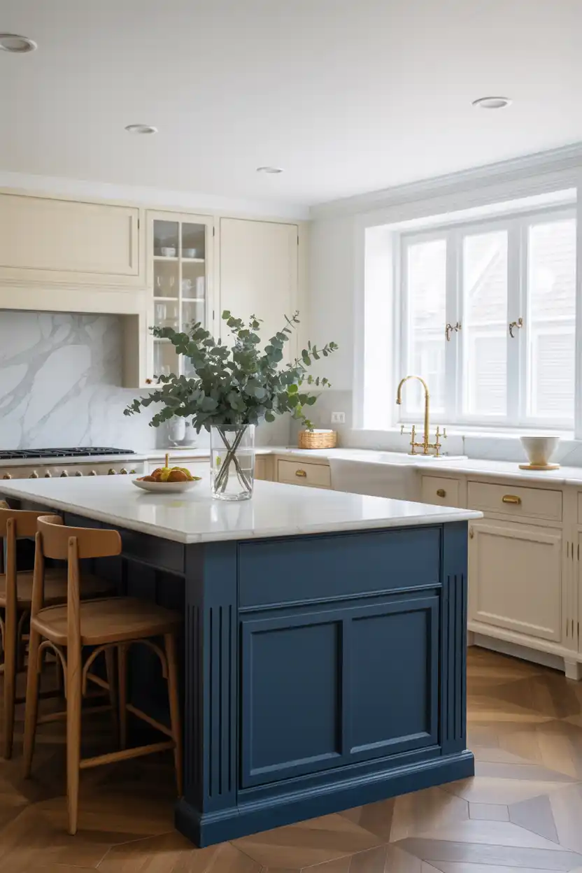 Two-Tone Island Cabinetry