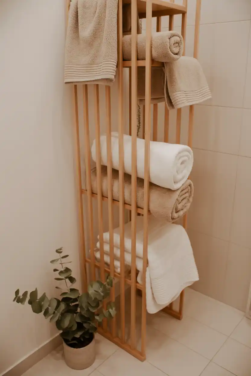 Vertical Ladder Shelf for Towels