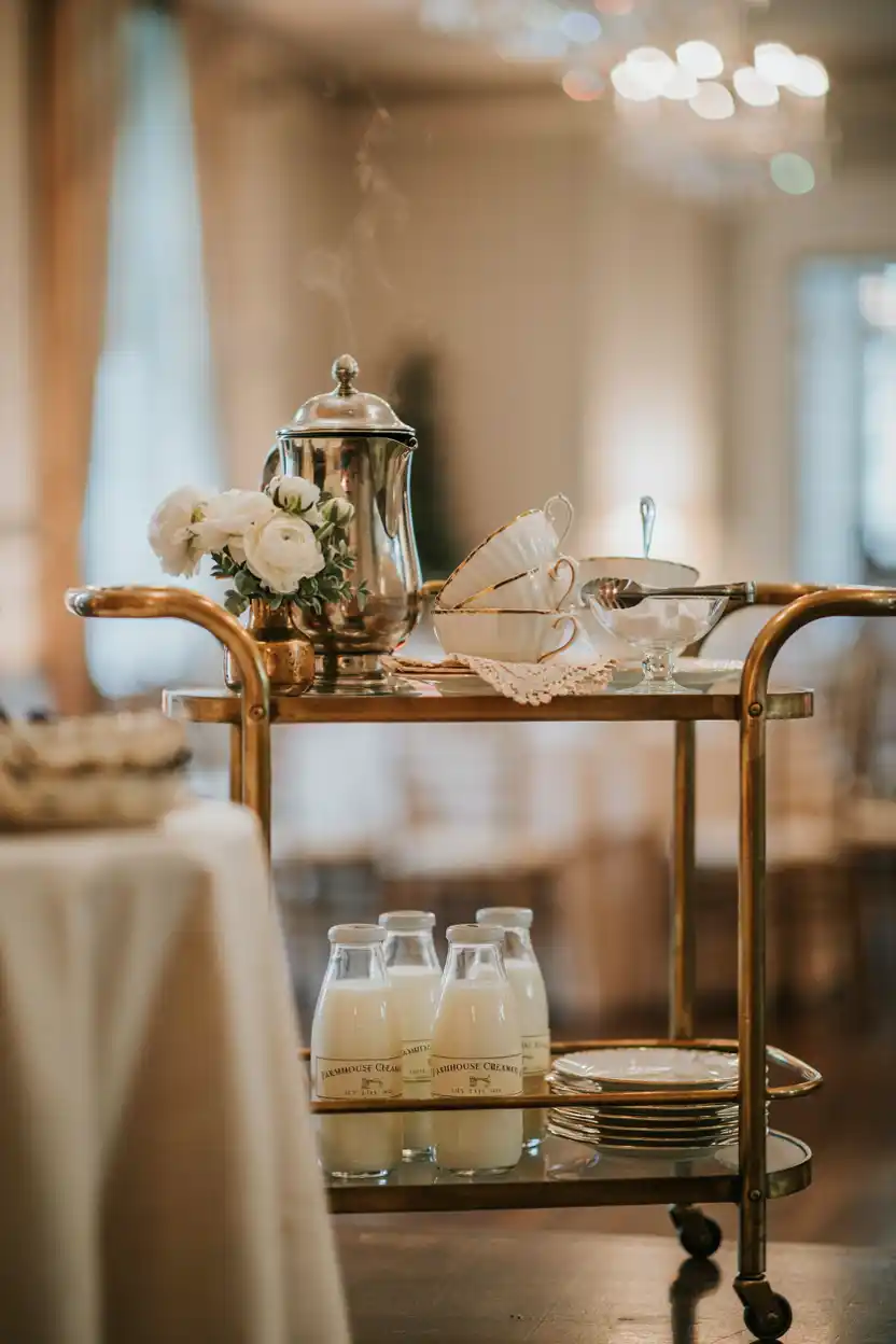 Vintage Bar Cart Coffee Station
