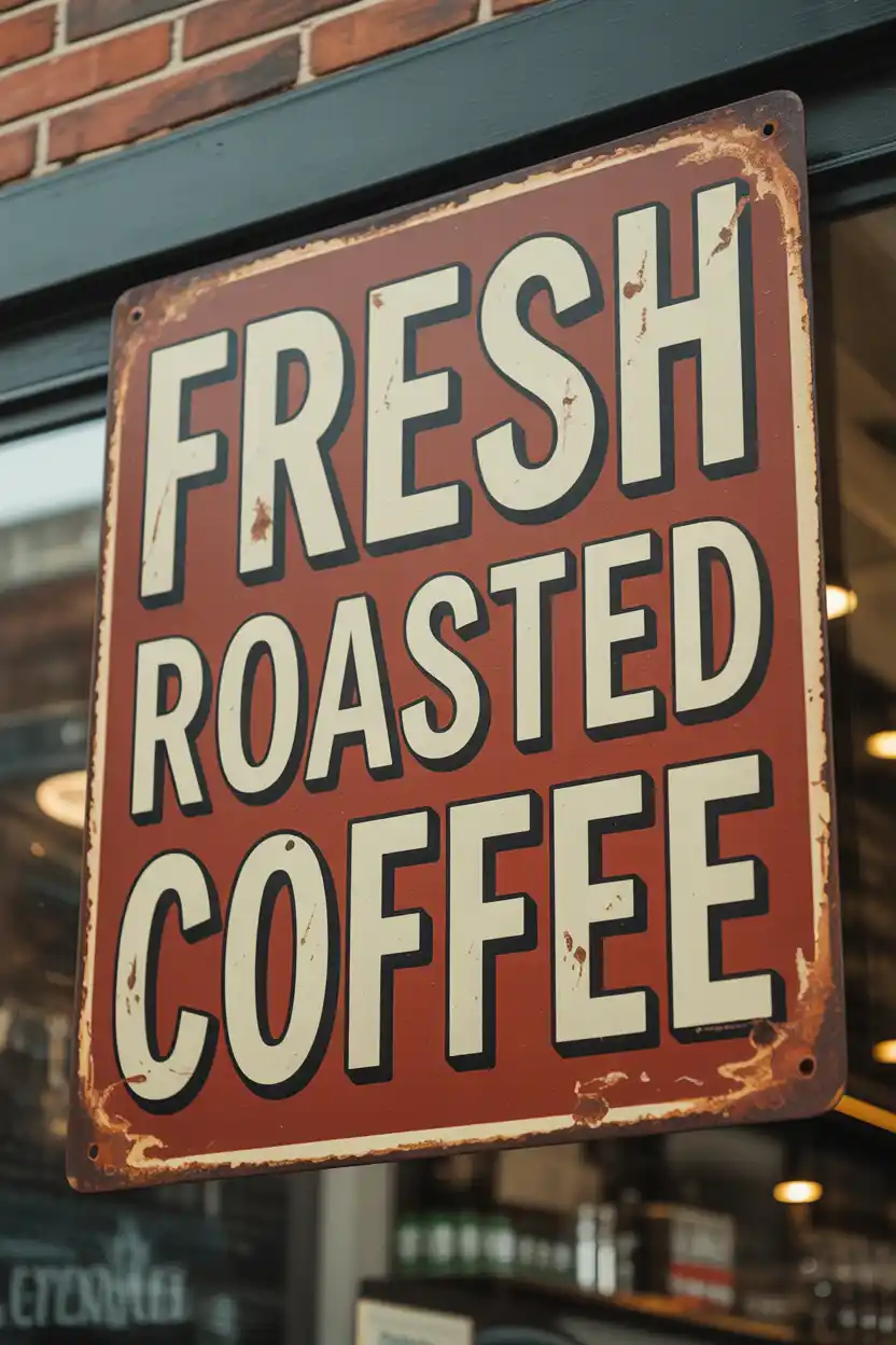 Vintage Metal Coffee Advertisement Sign