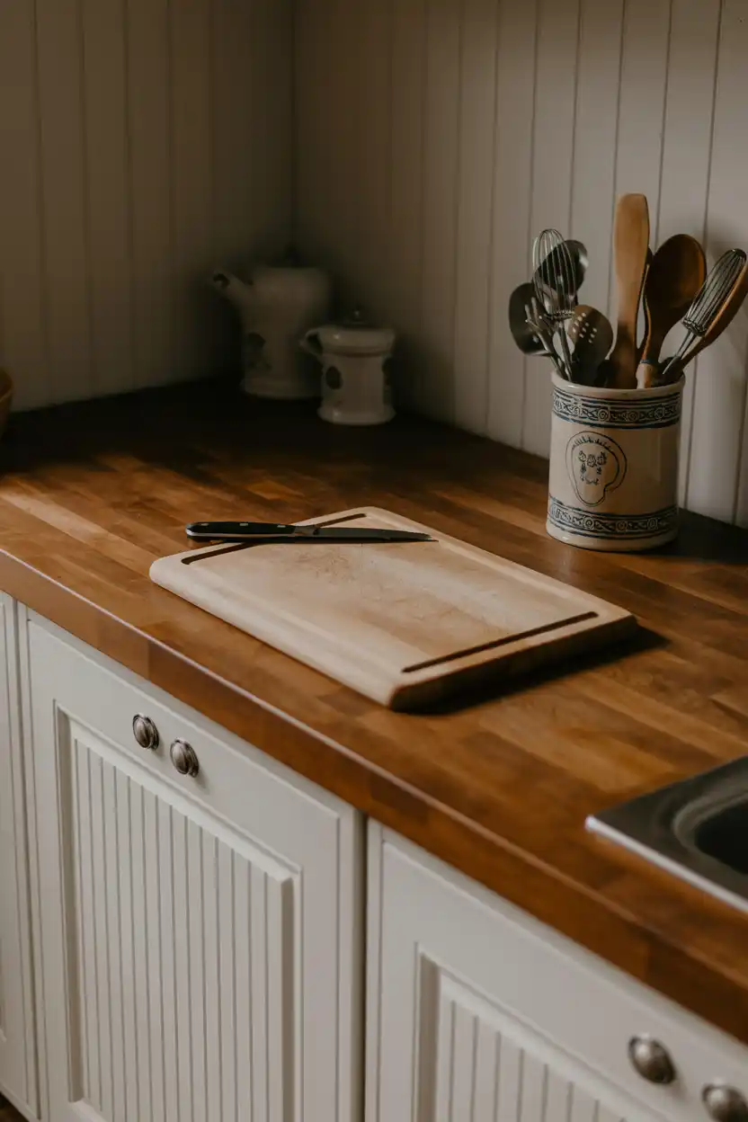 Warm Butcher Block Countertops